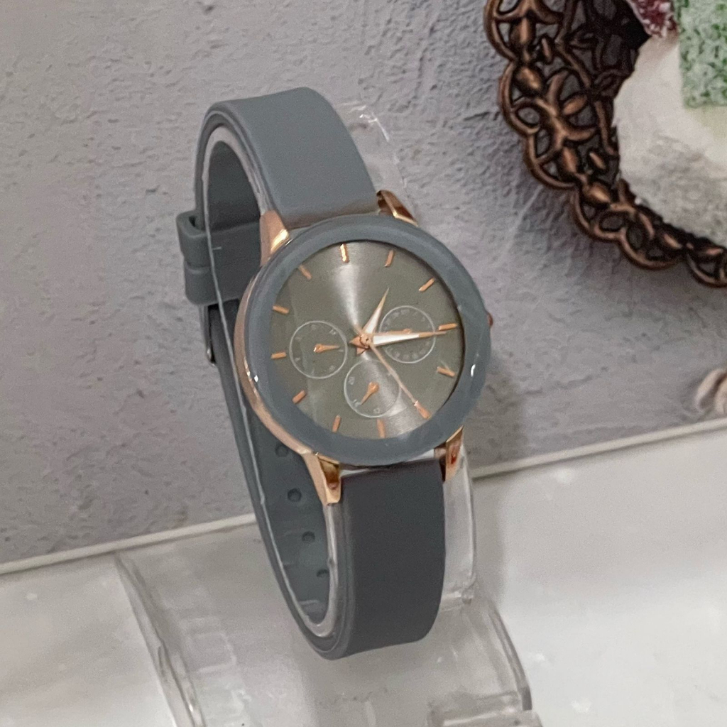 JAM TANGAN WANITA STRAP RUBBER CHRONO OFF GC-355