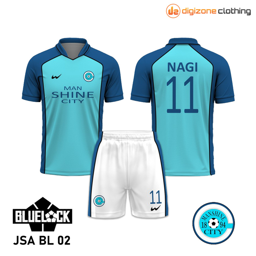 Baju Kaos Jersey Anime Blue Lock Nagi Seishiro Man Shine City Team
