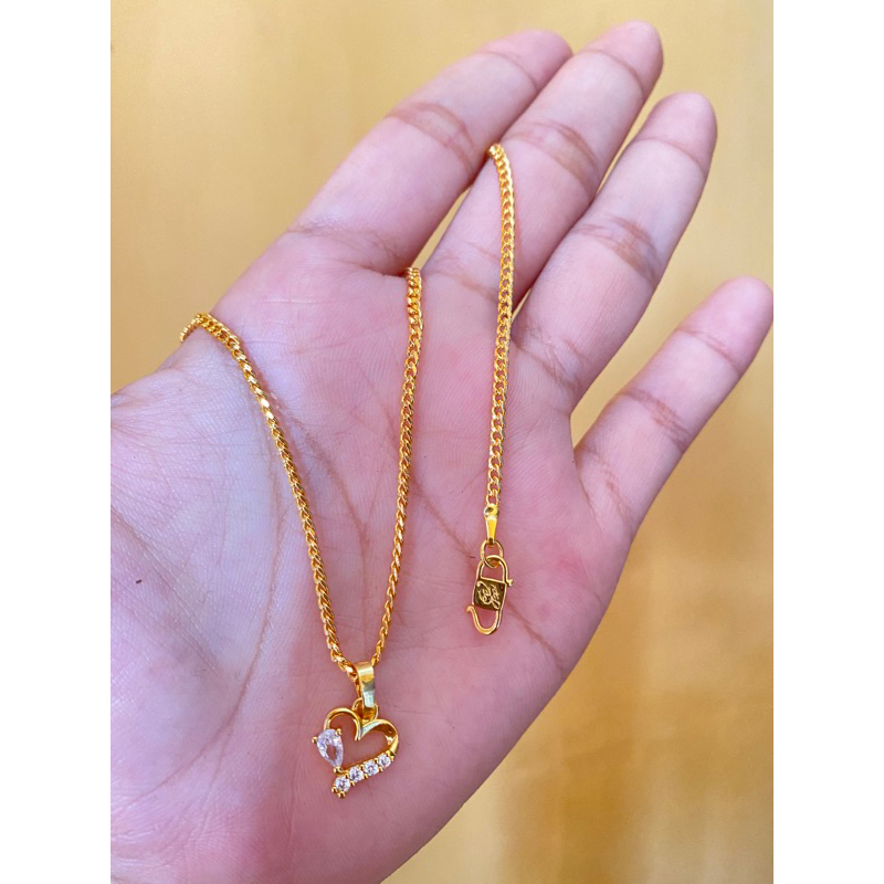 Kalung Lempis halus love warna 24k