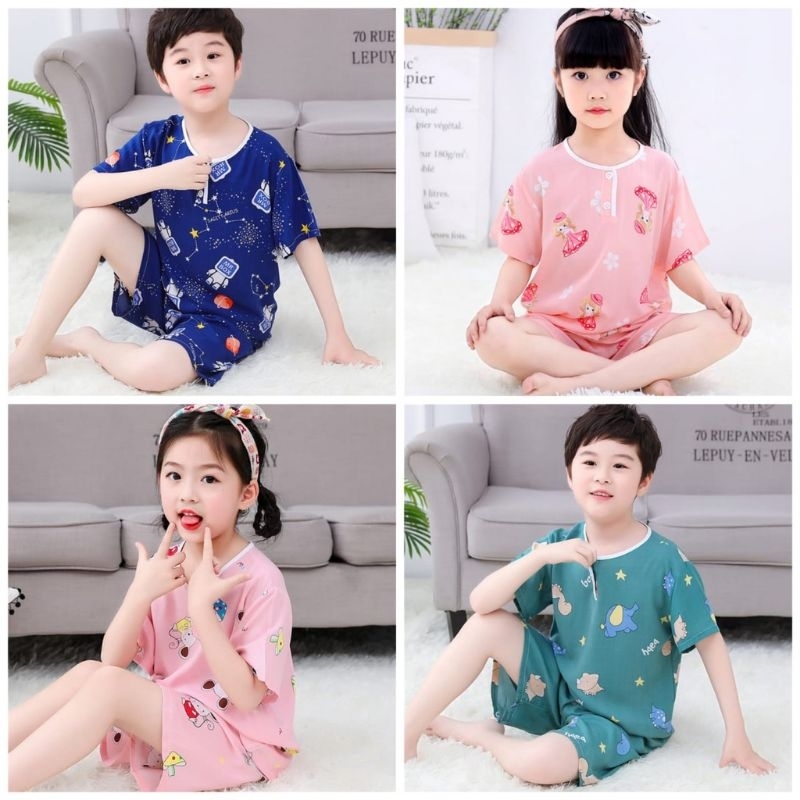 setelan rayon pendek import/setelan anak rayon import/setelan kaos anak/setelan baju anak import/baj