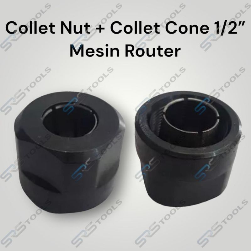 Collet Nut + Colet Cone 1/2" Router Besar 3600 H 3612 Penjepit Mata Profil