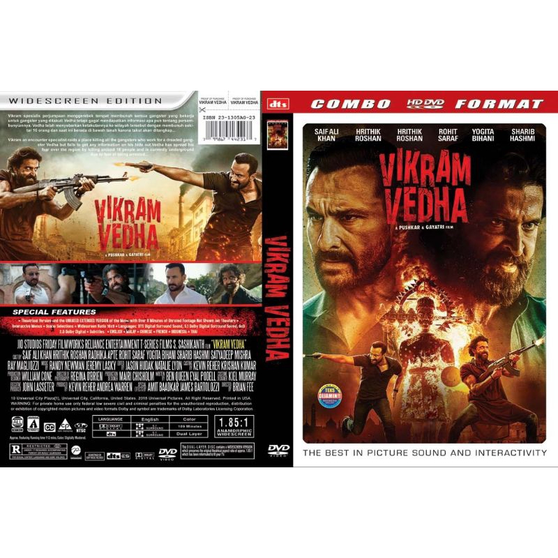 KASET DVD VIKRAM VEDHA 2023 Saif Ali Khan & Hrithik Roshan