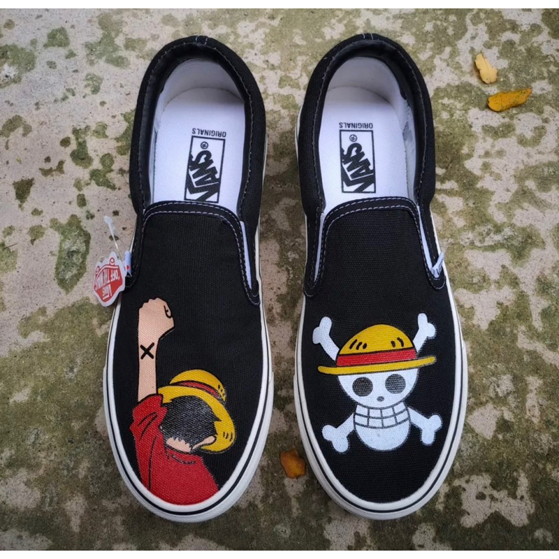 Sepatu Pria Dan Wanita Vans Slip On Fashion Style Skateboard Shoes Import