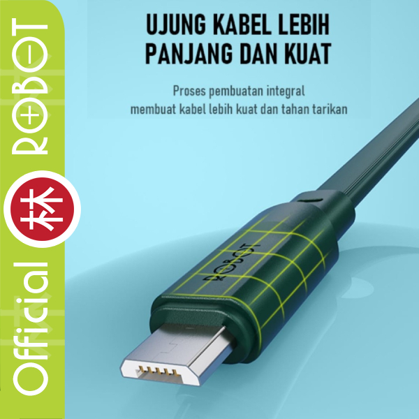 Robot RT-AM100 Kabel Data Cable Micro USB 2.4A 1 M - SATUAN ECERAN