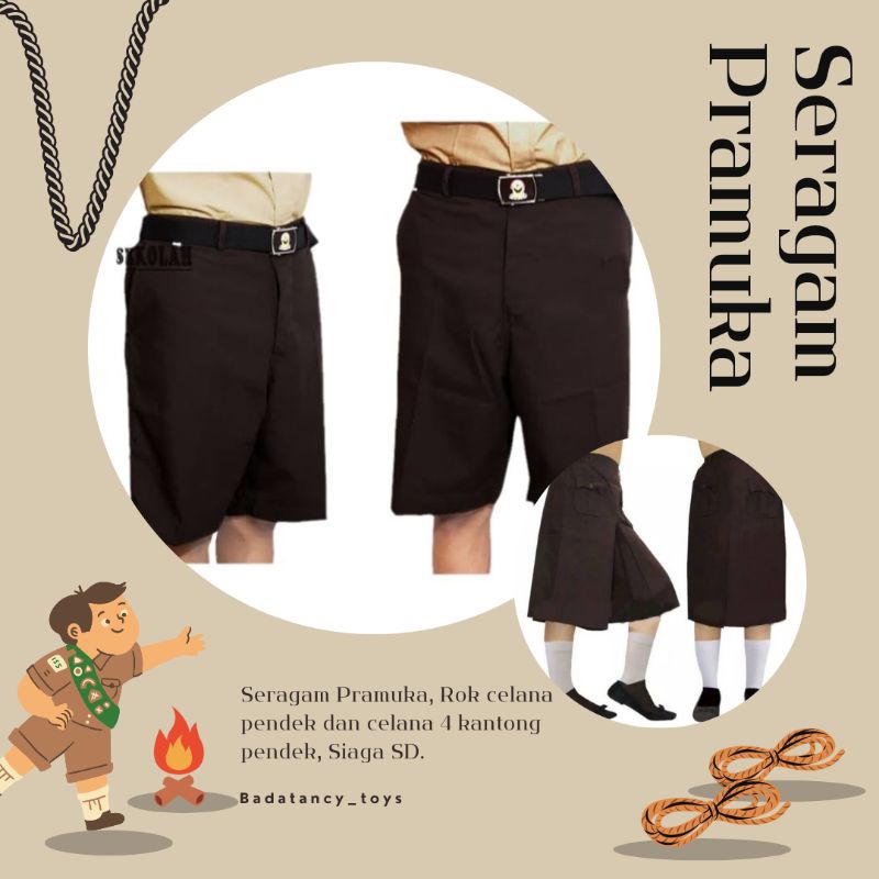 Seragam Pramuka Siaga SD - Rok kulot pendek