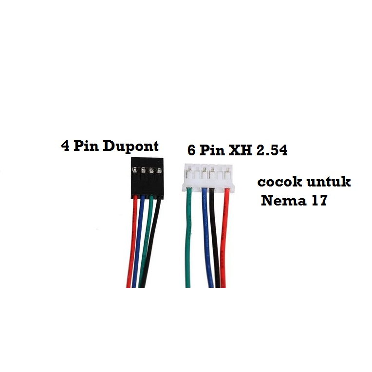 [HAEBOT] Kabel Stepper Cable Nema 17 Motor 1000mm 4 pin Dupont 6 Pin XH 26 AWG CNC 3D Printer Konektor] Kabel Stepper Cable Nema 17 Motor 1000mm 4 pin Dupont 6 Pin XH 26 AWG CNC 3D Printer Konektor