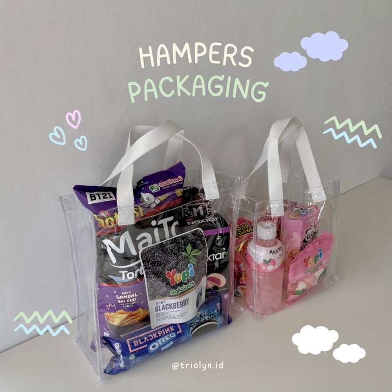Tas mika transparan Tote Bag Hampers Natal Mika hampers ulang tahun