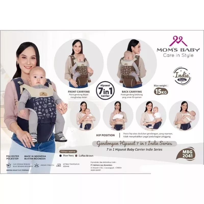 Gendongan hipseat 7in1 indie series moms baby