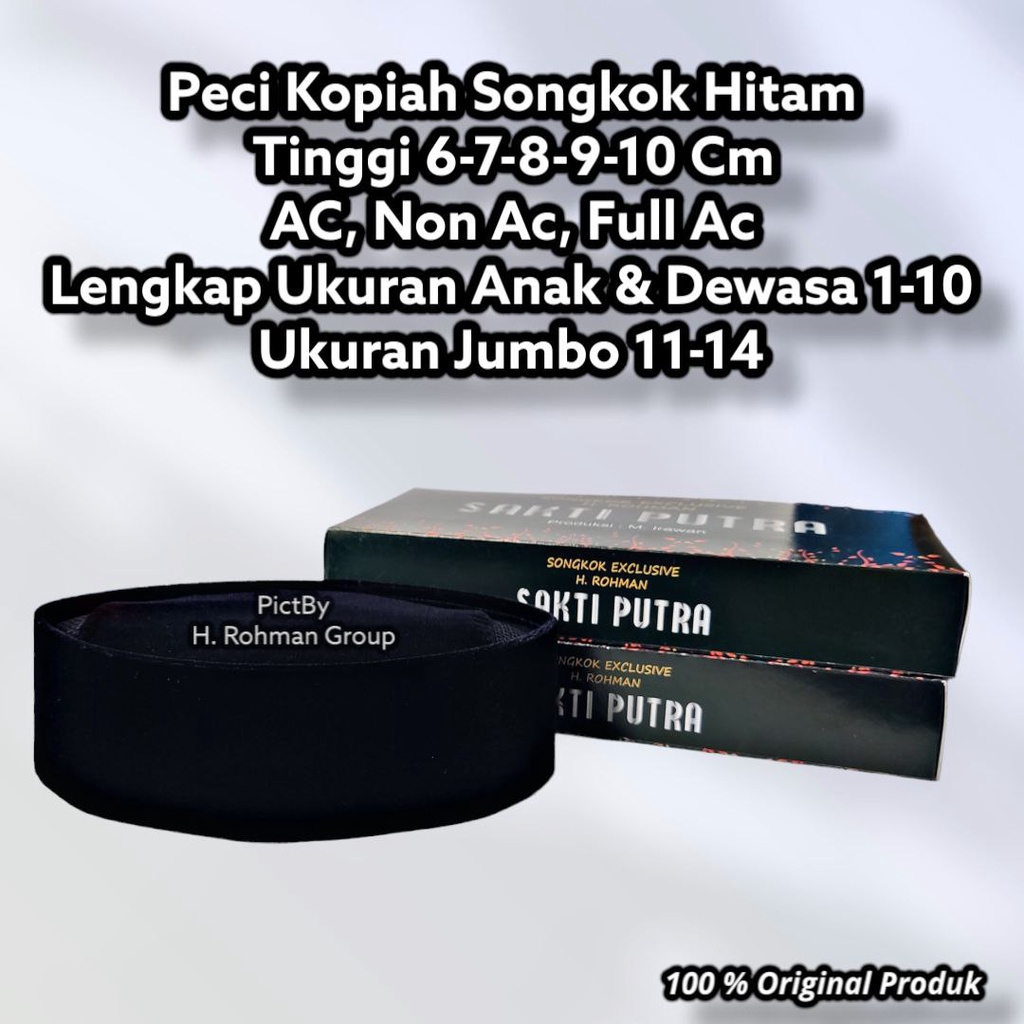 Sakti Putra Peci Tinggi 6 Cm 7-8-9 Cm peci dewasa laki laki terbaru peci pria peci hitam songkok hitam polos peci nasional