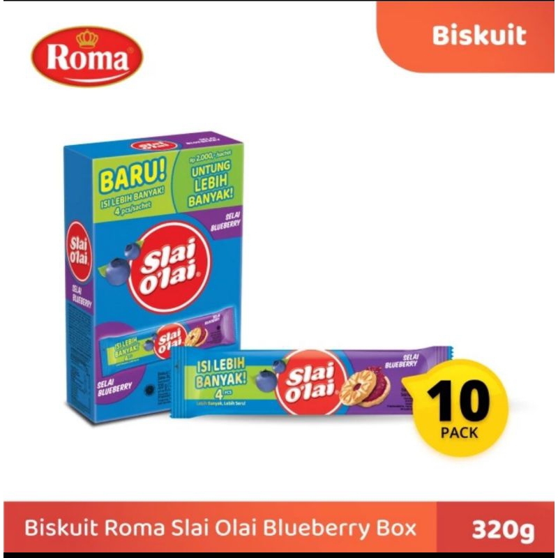 

1 box biskuit slai olai strawberry blueberry isi 10 sachet