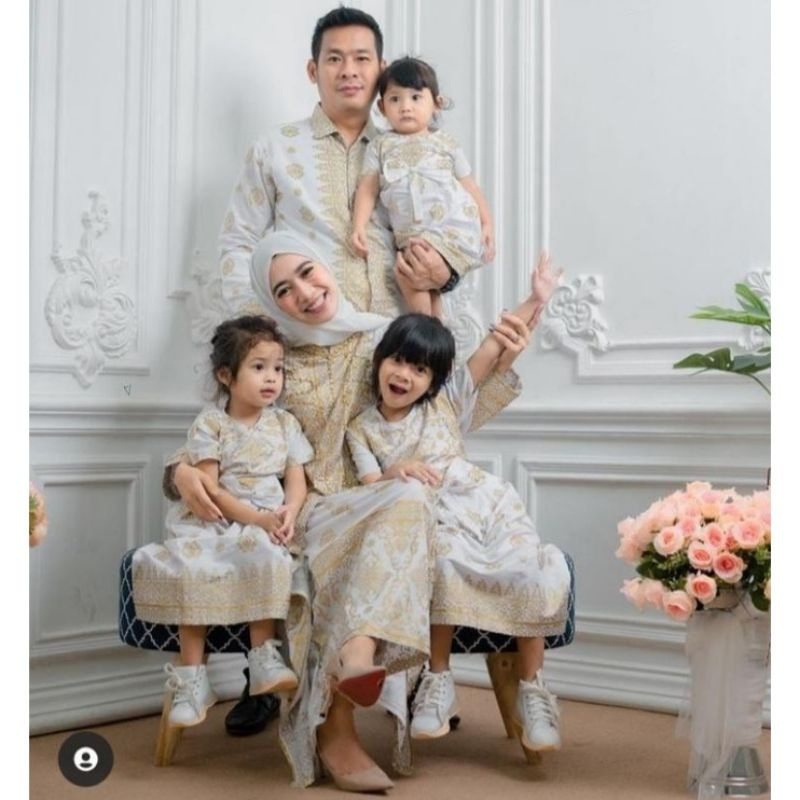 Baju Couple Pasangan Kondangan Gamis Batik Songket Palembang Yoko Songket