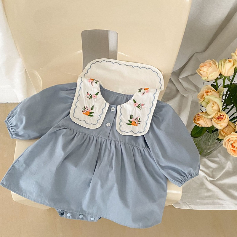 Bleu dress bayi anak perempuan