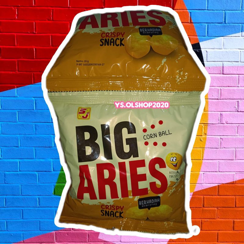 ECER || ARIES BIG CRISPY SNACK 20 GR SATUANBig Aries crispy snack Ball berhadiah bila beruntung