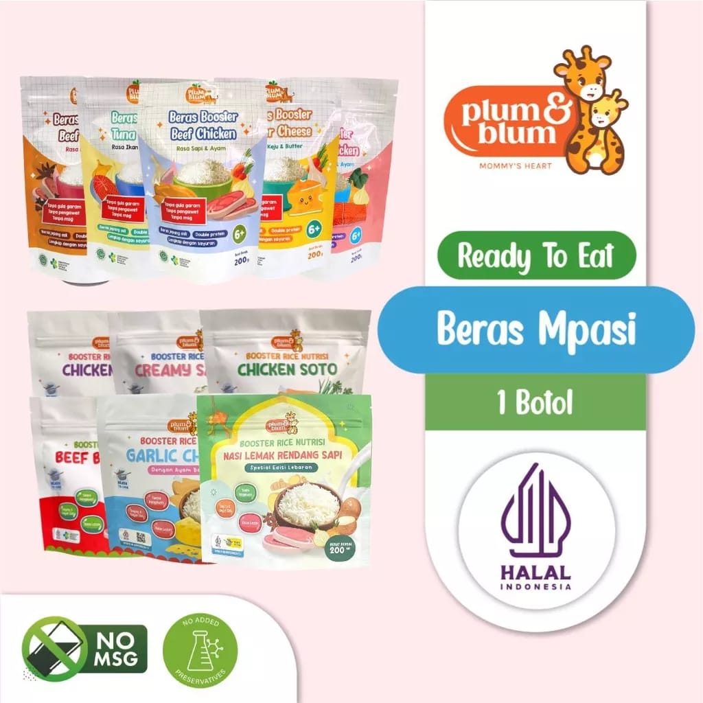 

Plum & Blum Beras Mpasi BB Booster 6 Bulan / Beras Booster / Beras Mpasi / Penambah Nafsu Makan bayi / Nafsu makan Mpasi