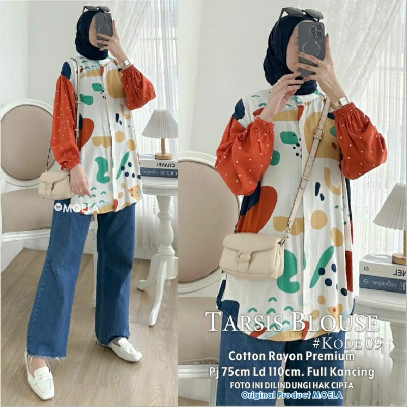 TARSIS BLOUSE BY MOELA / BLOUSE MOTIF / BLOUSE KATUN RAYON