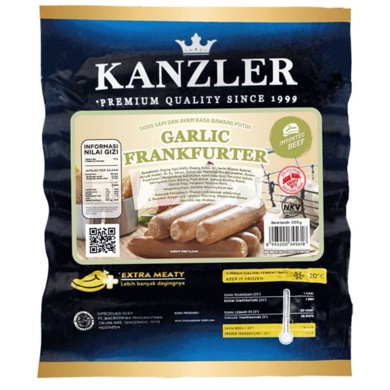 

Kanzler Sosis Garlic Frankfurter 300gr, Halal