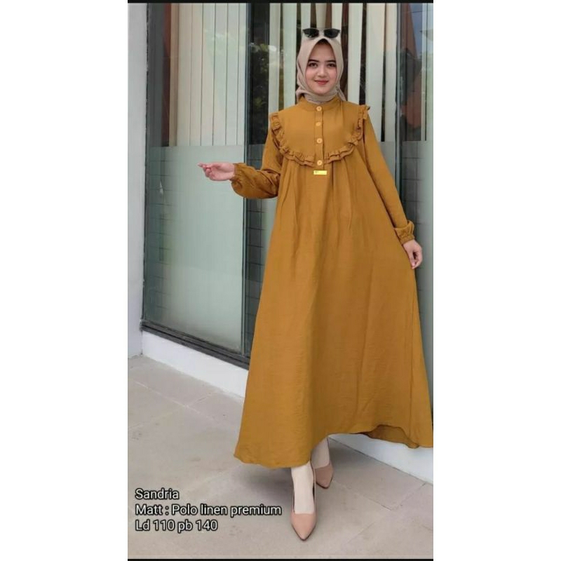 DRESS WANITA | GAMIS MUSLIMAH | FASHION MUSLIMAH POLO LINEN