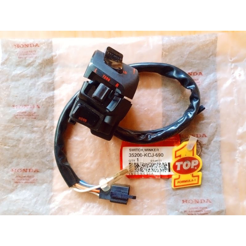 Switch Winker Holder Saklar Sein Tiger Lawas Tilas Tilam Tiger Old Tombol Tlakson Hitam Original AHM