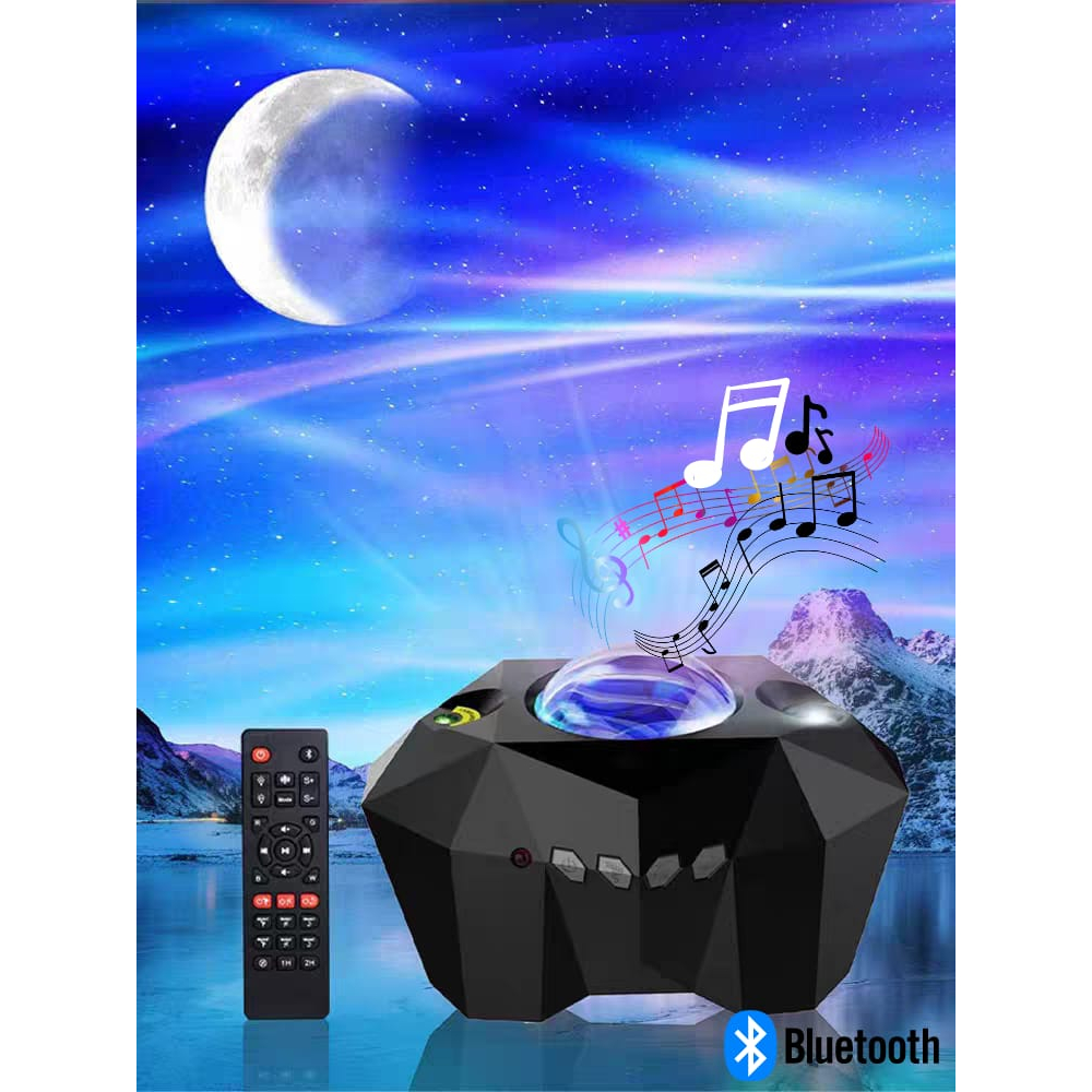 lampu proyektor tidur langit aurora bulan starry sky bintang galaxy bluetooth speaker