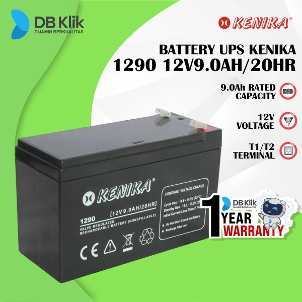 Battery Ups Kenika 1290 12V 9ah -  Baterai UPS 12V9.0AH/20HR