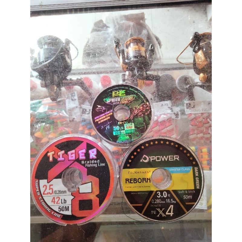 SENAR/BENANG PE SPIDER,TIGER,D POWER 50M