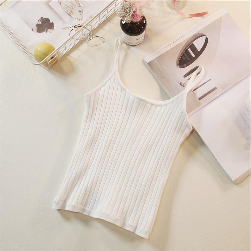 Tank Top Bra Polos Model V-Neck With Cup Busa Tanpa Kawat Gaya Wanita Korea / Camisole Tanktop Fashion Chest Pad Import  Tanktop 04# , Singlet Wanita , Pakaian Dalam Wanita, Singlet Premium