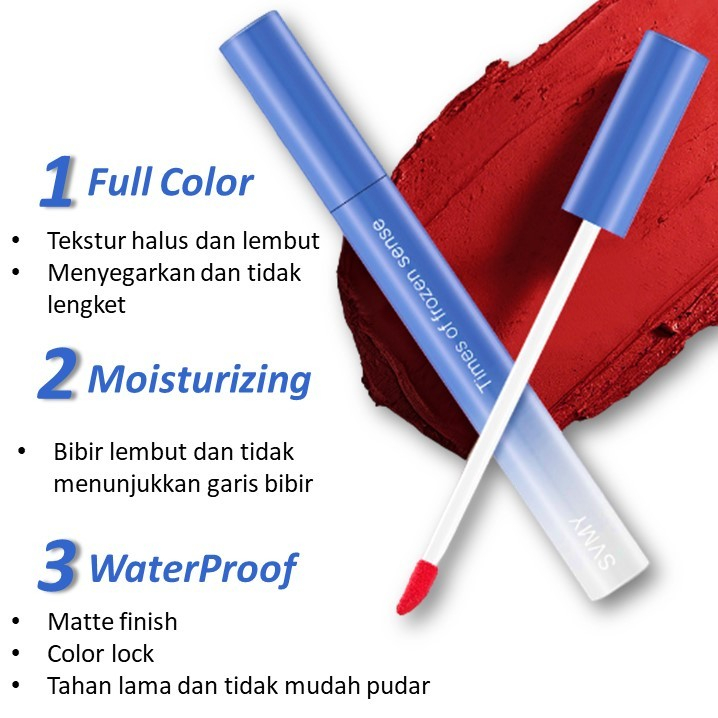 SVMY Lip Glaze Blue Matte Lipstick Moisturize your lips for a long time LA182