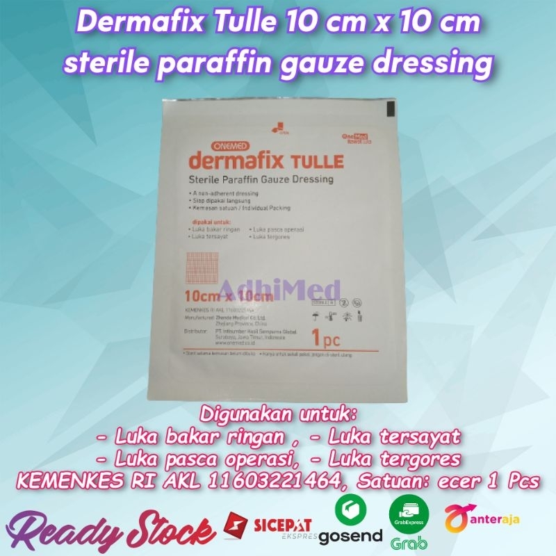 dermafix tulle 10cm / kasa luka bakar paraffin gauze dressing