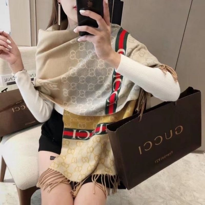 Scarf Guci Tawon Winter Syal Cashmere Wol