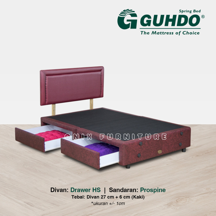 Divan Guhdo Drawer Horizontal Split Prospine Red 140x200