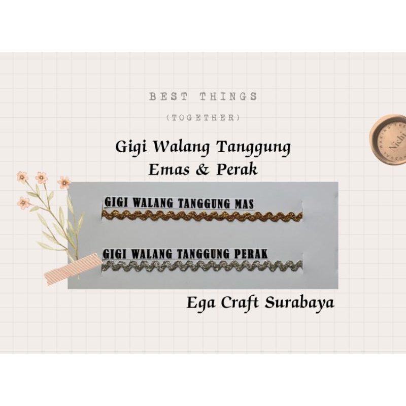 Renda Gigi Walang Tanggung Emas & Perak Per Roll