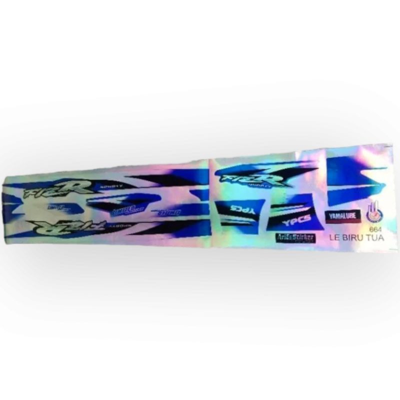 Sticker striping motor yamaha fiz r F1 ZR limited edition LE hologram biru putih pink oren print cut