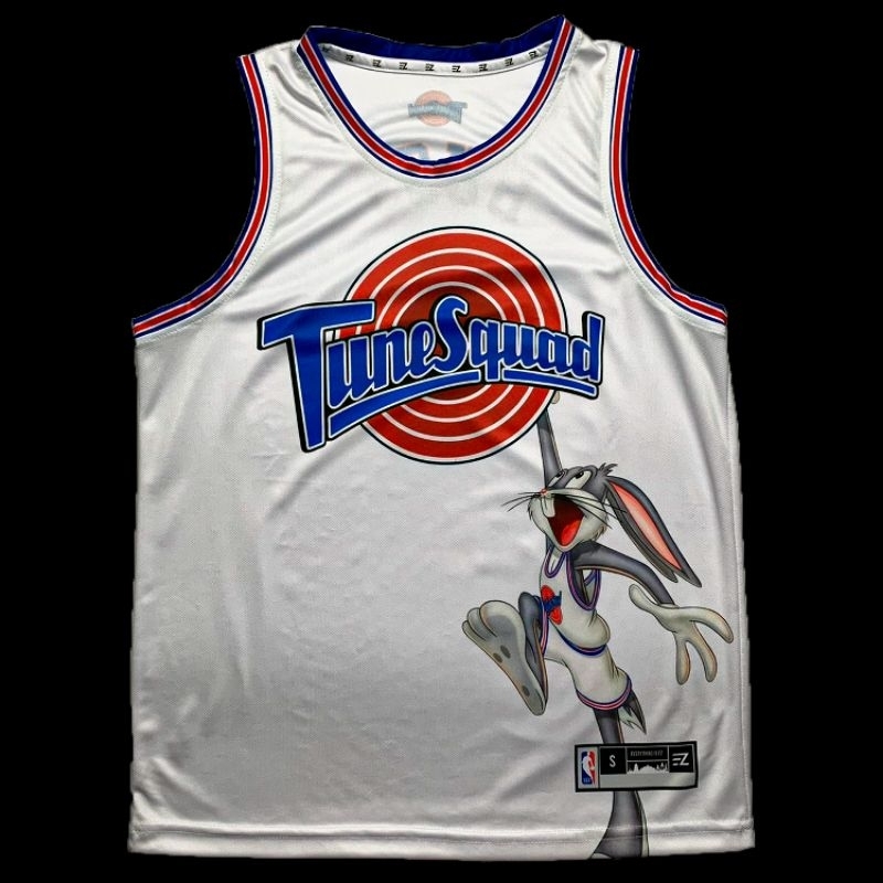 Jersey Basket Bugs Tune Squad #1 Putih Custom Kaos Atasan Tshirt Kostum Baju