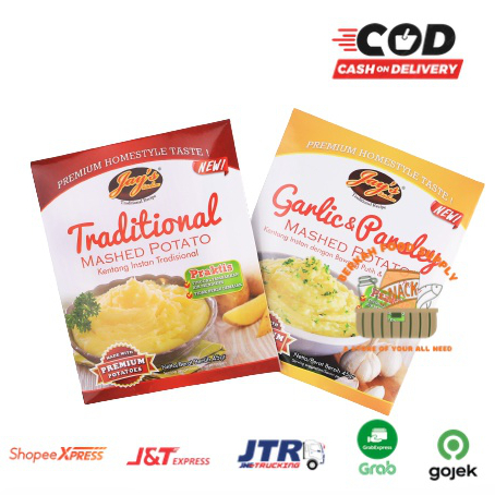 

( BERKAH ) JAY'S MASHED POTATO TRADITIONAL 45gr / JAYS MASHED POTATO GARLIC & PARSLEY / Instan Potato / Kentang Instan