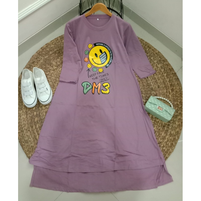 MIDI DRESSS BM3 EMOJI SMAIL//MIDI DRESS KEKINIAN