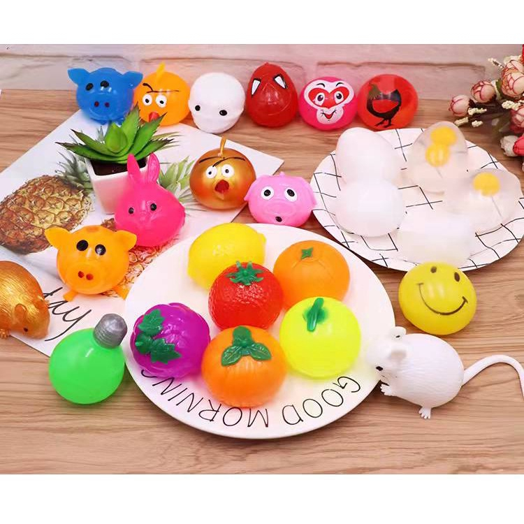 mainan splat toy murah unik / Squishy Banting Mata Telur Lemon Semangka Tomat Angry Bird /  Mainan S