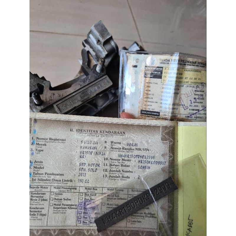 dokumen surat ninja rr 2013 plat s Lamongan