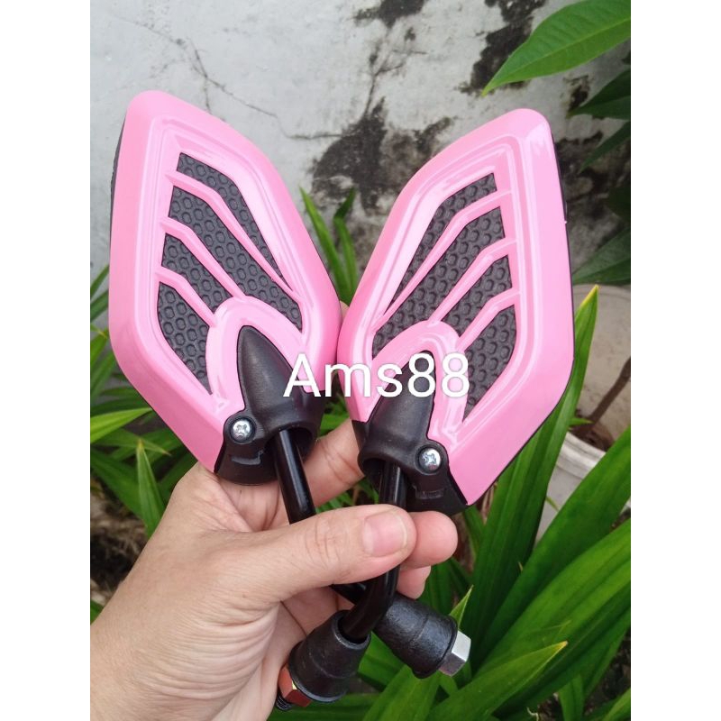 Spion Motor Kaca Spion Black Pink Universal Motor Honda Yamaha Beat Scoopy Fino Mio Vario Xeom Pcx Nmax Aerox Dll