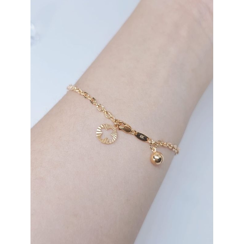 gelang emas variasi rante barel / fancy kadar 375/8k