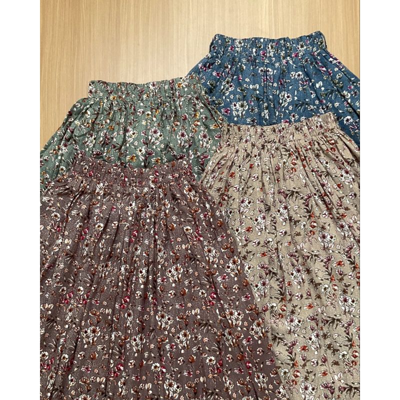 [ best seller ] floral pleated skirt / floral pleats skirt / rok plisket bunga