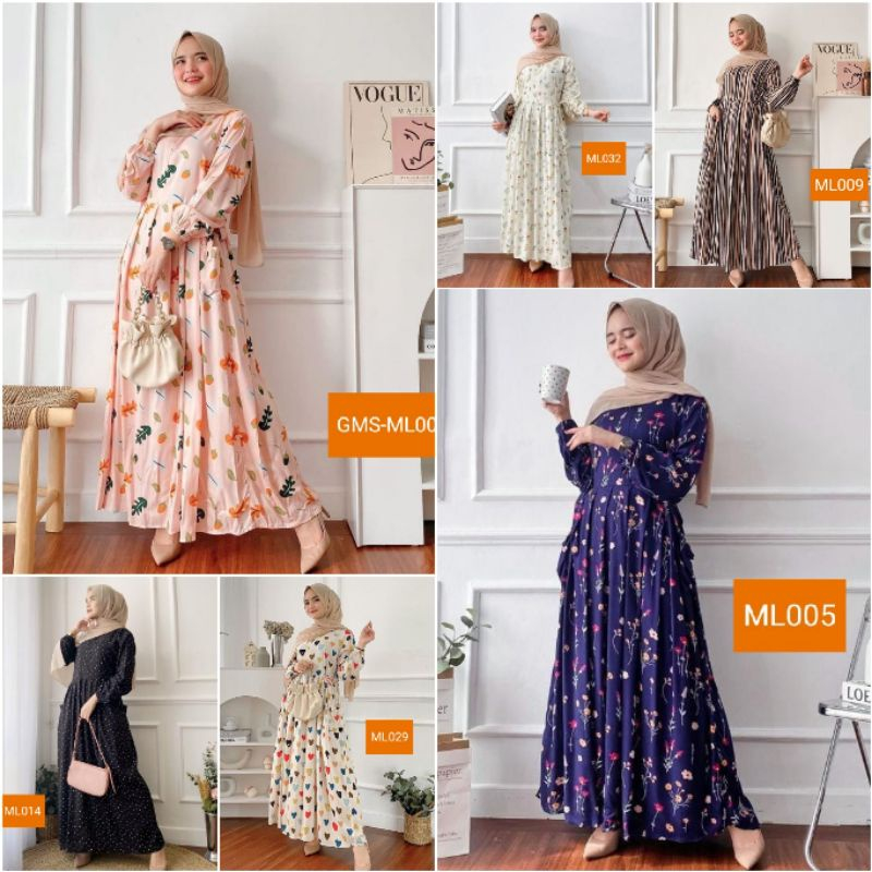 Gamis Milea / Dress Syari/ LD 120 cm / PB 130 cm / Gamis Rayon Premium / Dress Gamis Rayon Premium /
