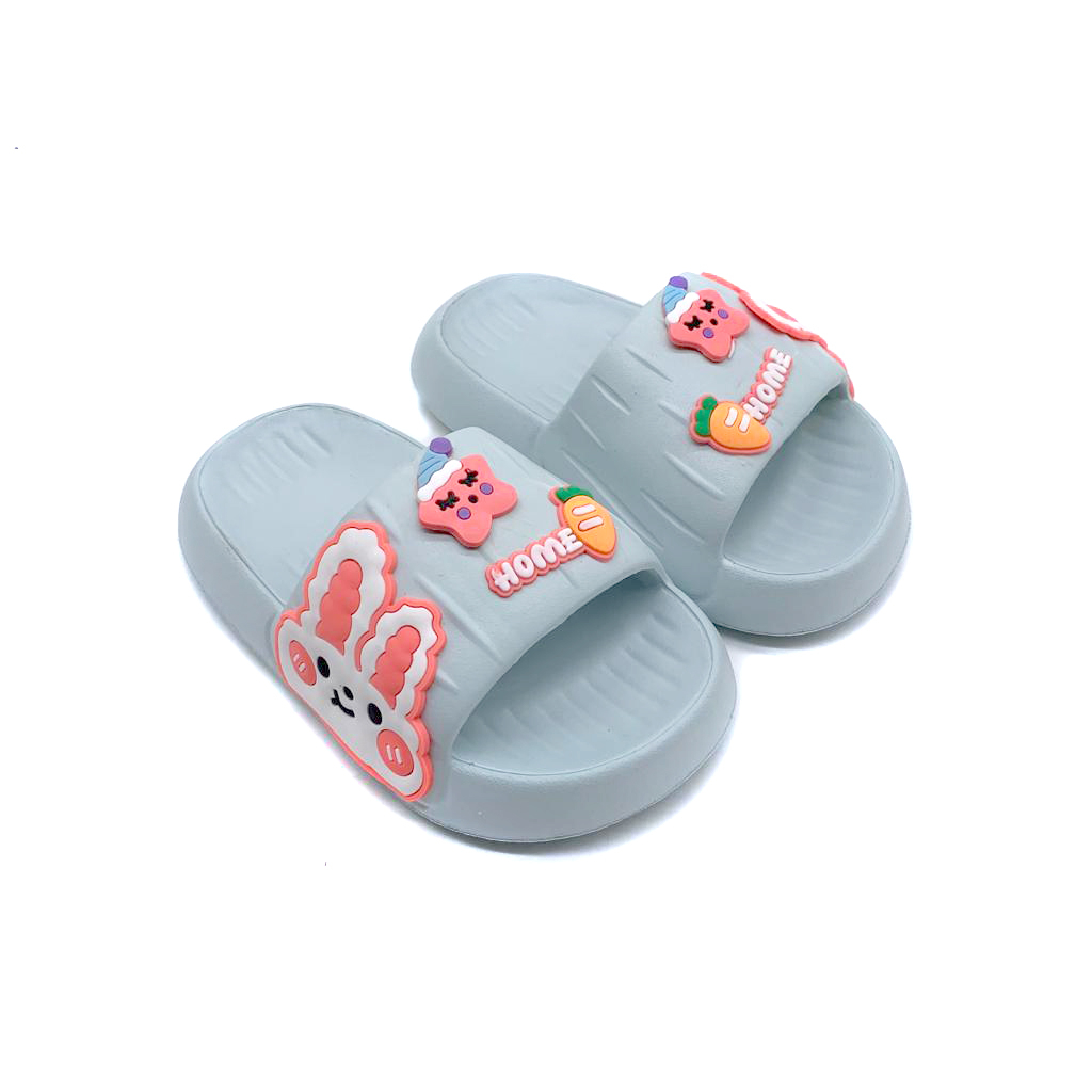 Sandal Selop Anak Perempuan Tebal Bahan Karet Simple Motif  Kelinci Lucu Kekinian
