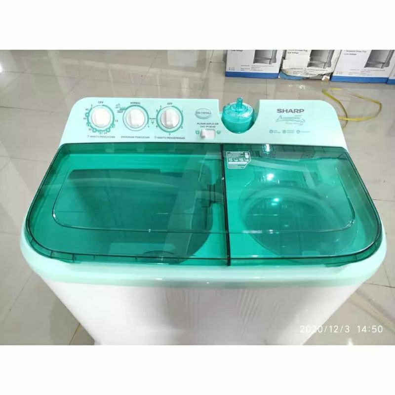 MESIN CUCI SHARP ES-T1070SJ-GR/MESIN CUCI 2TABUNG SHARP ES-T1070SJ-GR AQUAMAGIC -9KILO (KHUSUS BOGOR)