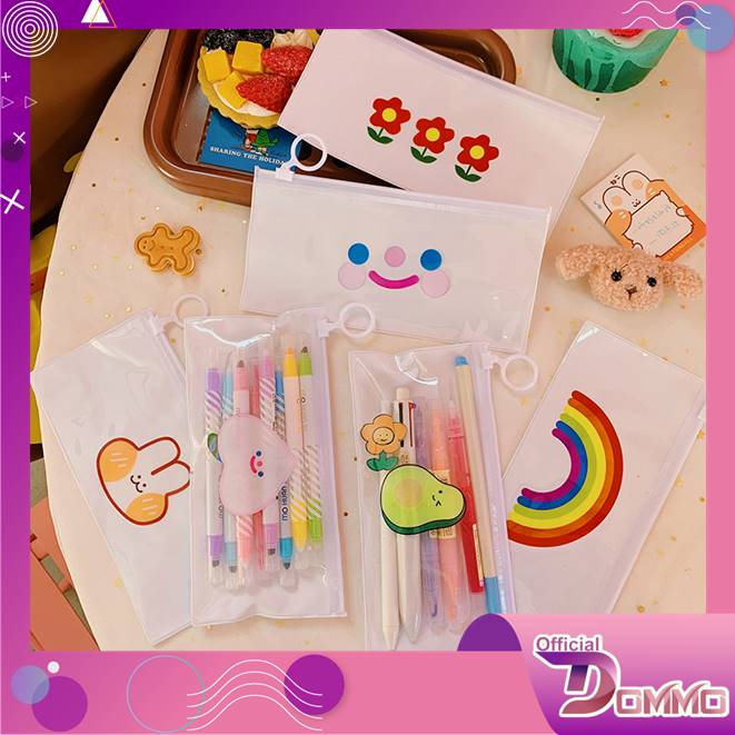 DOMMO - D6115 Pouch Mini / Tempat Pensil Lucu S5194 / Tempat Pensil Zipper / Tempat pensil Transparan / Tempat Pensil Simple / Tempat Pensil Korea