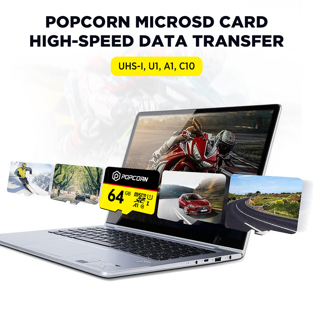 Popcorn Ultra MicroSDXC UHS-I 128GB Kartu Micro SD Kartu Memori Berkecepatan Tinggi IPX7 Tahan Air dengan Adaptor