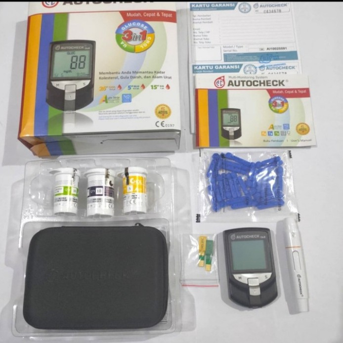 Alat AutoCheck 3 in 1 GCU ( Gula Darah , Cholestrol , Asam Urat )