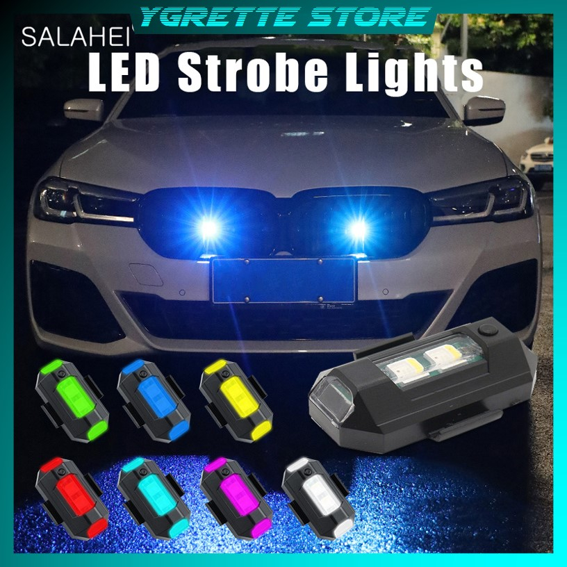 YGRETTE - 7COLORS LED STROBE LIGHTS CAR LAMPU WARNA WARNI KEDAP KEDIP 7 WARNA MOBIL MOTOR SEPEDA CARS