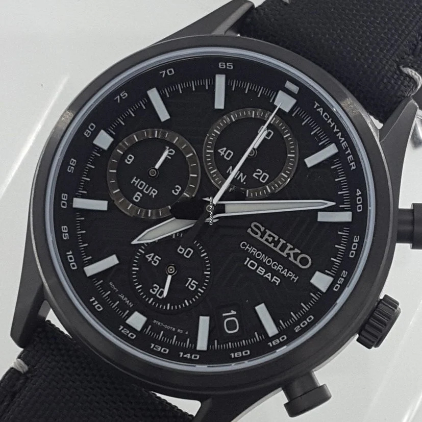 Seiko Quartz SSB421P1 Chronograph Sapphire Black - Jam Tangan Pria SSB421