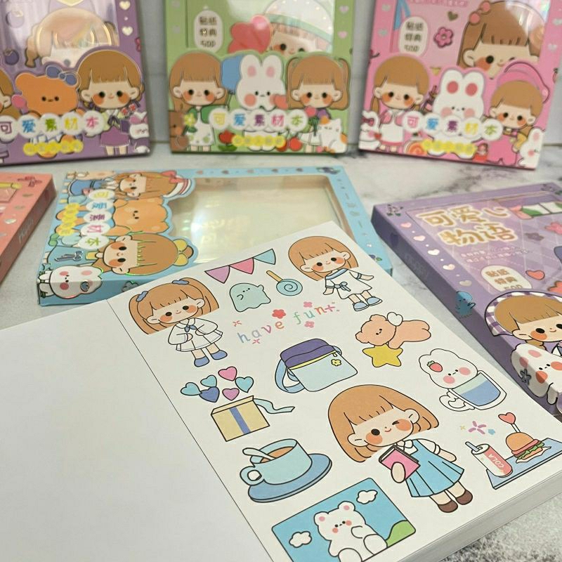 

Buku sticker kode SZ - 55 sticker dengan cover bergambar sticker viral kekinian unik