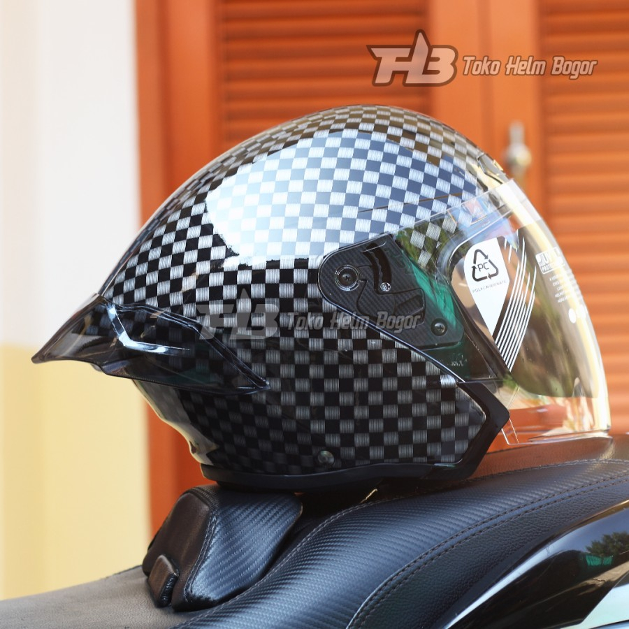 HELM RSV New Wintail CARBONE repaint spoiler 3D SMOKE HELM HALF FACE